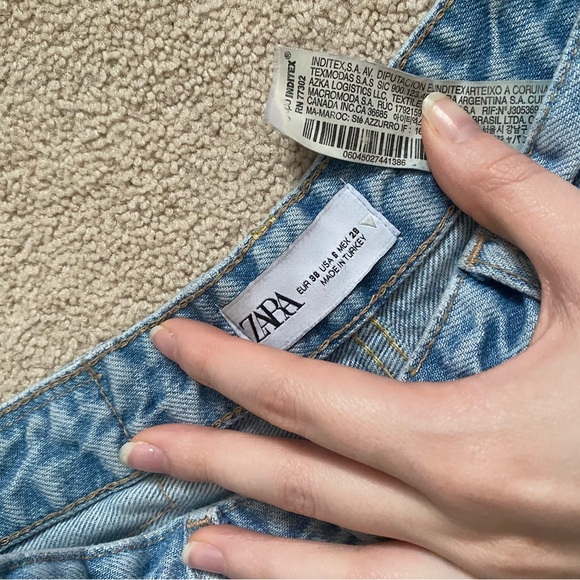 zara wide leg high rise ripped jeans - Picture 2 of 3